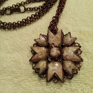 Elegant Confetti  Celtic Pendant Necklace 16 Inch Chain 2 Inch Pendant